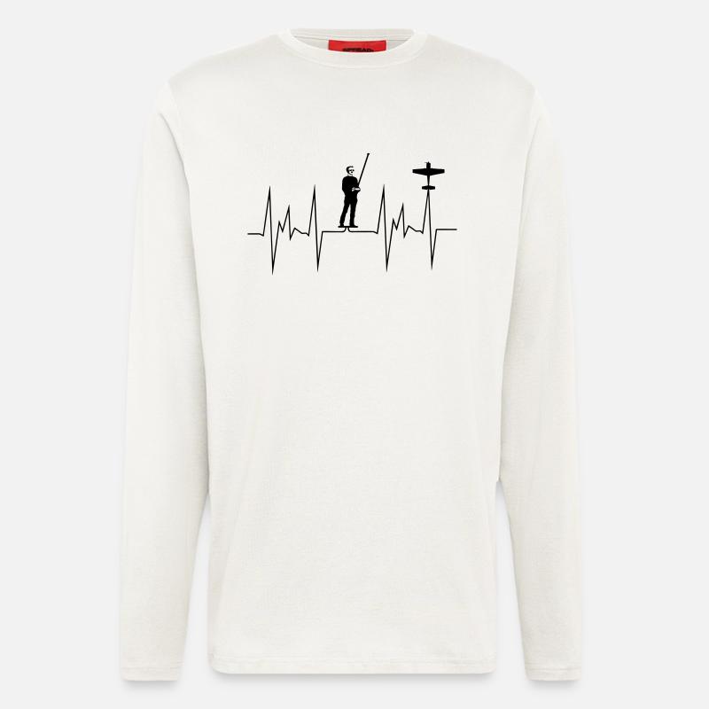 herzschlag modellflug - Langarmshirt - made by SPREAD  - OFF WHITE
