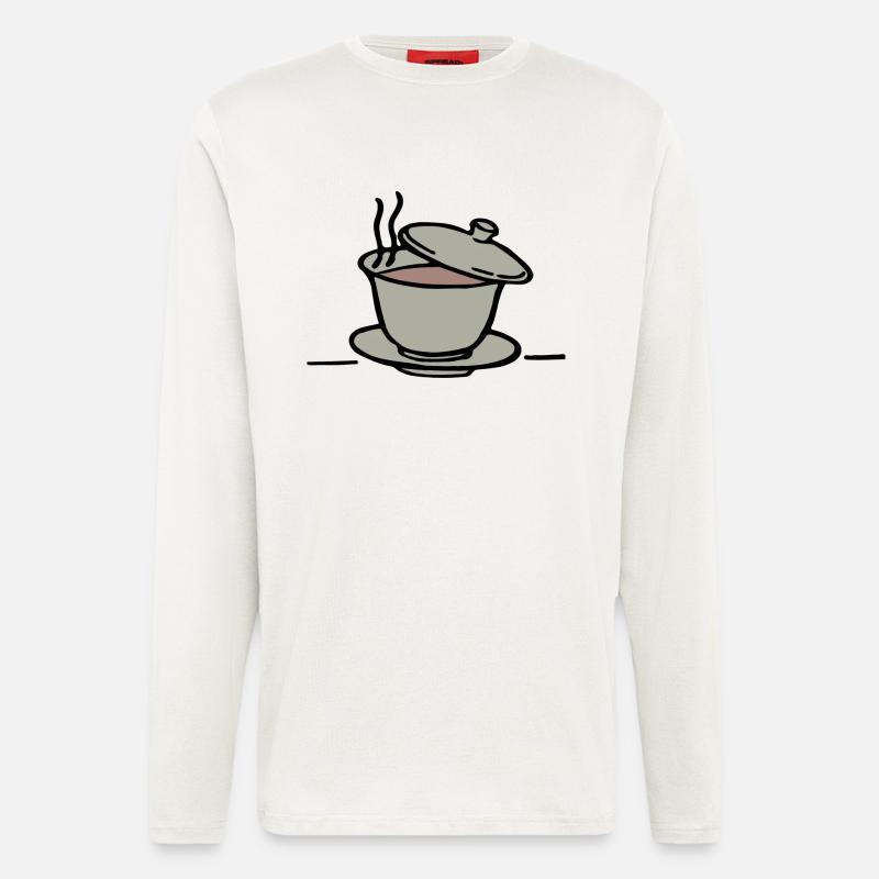 tea breakfast breakfast coffee109 - Longsleeve - made by SPREAD  - OFF WHITE