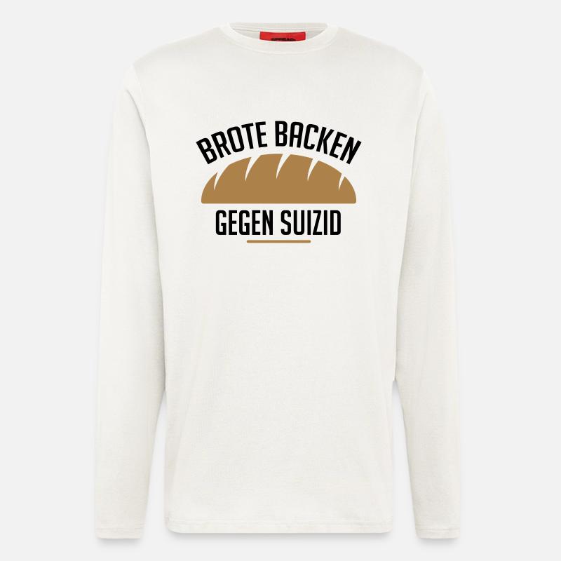 Brote backen gegen Suizid - Langarmshirt - made by SPREAD  - OFF WHITE