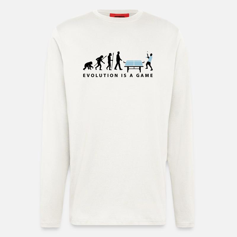 evolution_table_tennis_072012_c_2c - Langarmshirt - made by SPREAD  - OFF WHITE