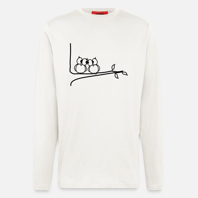 owls in love - Longsleeve - made by SPREAD  - OFF WHITE