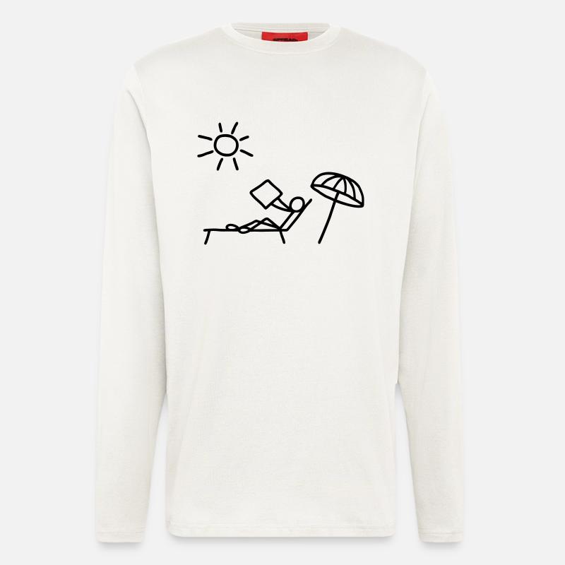 Read sunbathing & newspaper - Longsleeve - made by SPREAD  - OFF WHITE