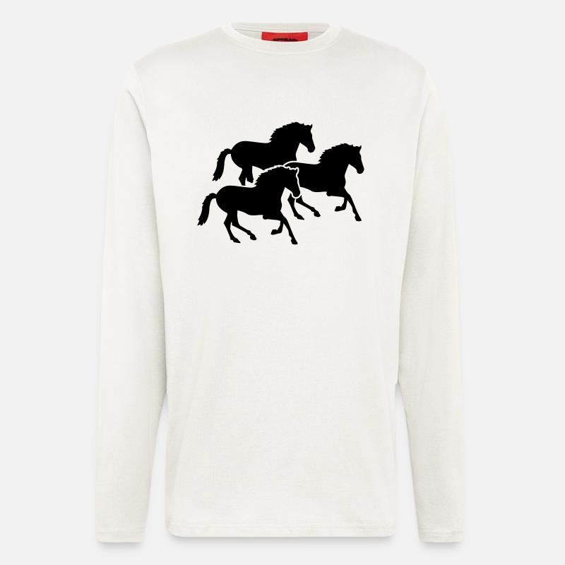 Pferde - Langarmshirt - made by SPREAD  - OFF WHITE