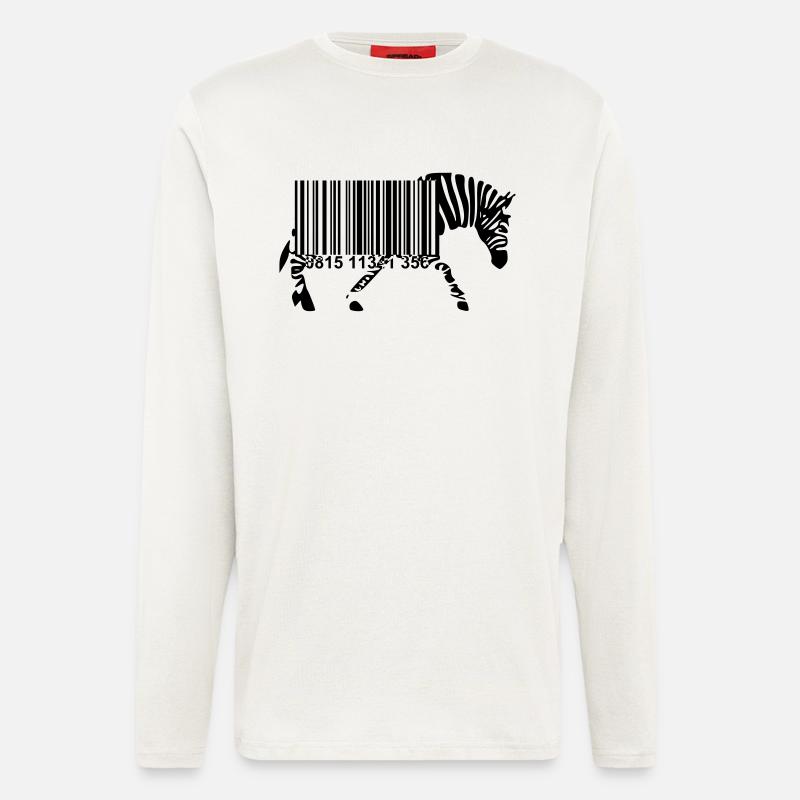 Strichcode Zebra - Langarmshirt - made by SPREAD  - OFF WHITE