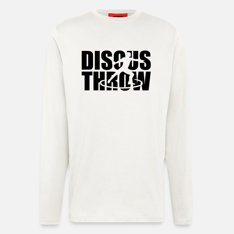Discus throw - Manches longues bio décontracté fabriqué en UE - OFF WHITE