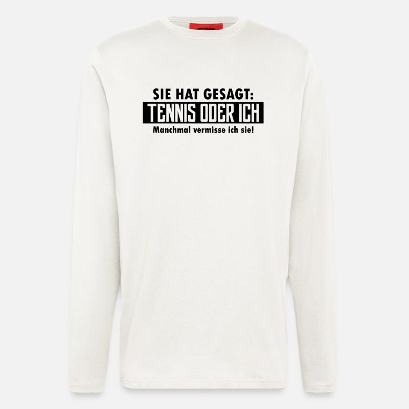 tennis oder ich - Langarmshirt - made by SPREAD  - OFF WHITE