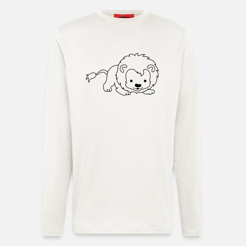 kleiner_loewe_01 - Langarmshirt - made by SPREAD  - OFF WHITE