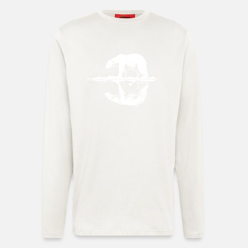 Cool Eisbär Reflektion Silhouette - Langarmshirt - made by SPREAD - OFF WHITE