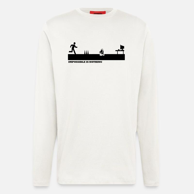 Impossible Is Nothing - Manches longues bio décontracté fabriqué en UE - OFF WHITE