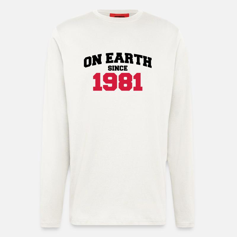on earth 1981 - Langarmshirt - made by SPREAD  - OFF WHITE