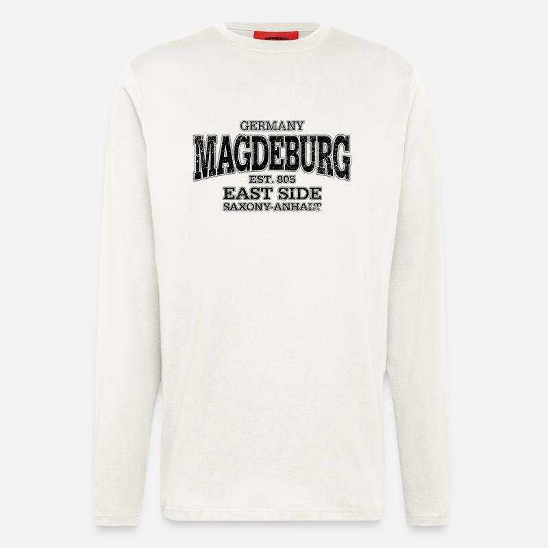 Magdeburg black (oldstyle) - Langarmshirt - made by SPREAD - OFF WHITE