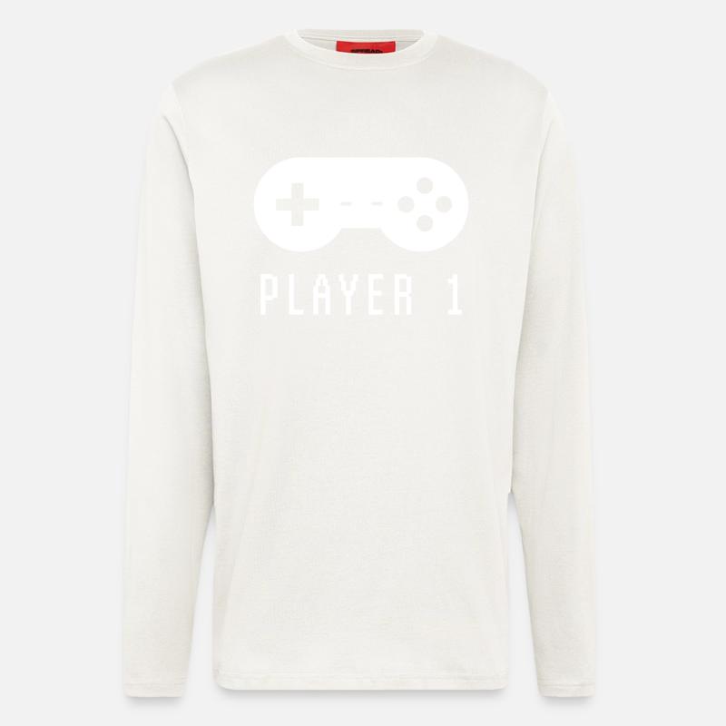 Gamer Player 1 - Langarmshirt - made by SPREAD - OFF WHITE