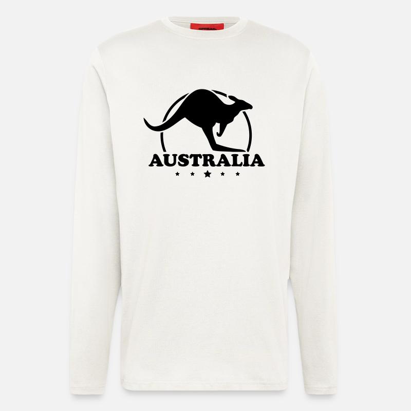 australia_design_ty1 - Manches longues bio décontracté fabriqué en UE - OFF WHITE
