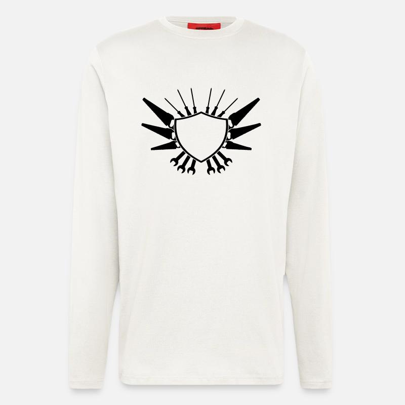 Craftsman Shield Logo - Langarmshirt - made by SPREAD  - OFF WHITE
