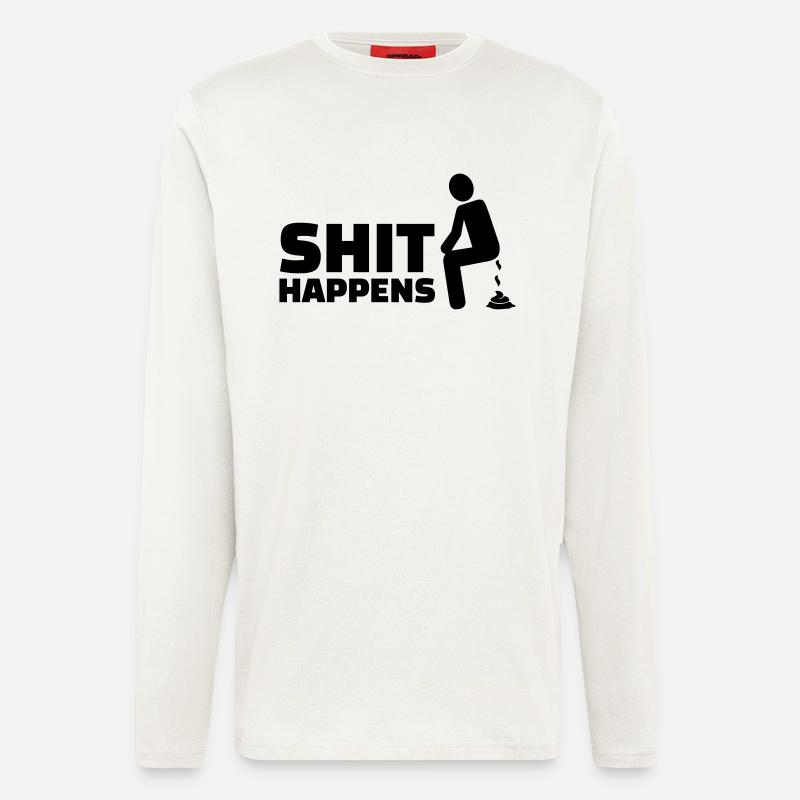 Shit happens - Langarmshirt - made by SPREAD - OFF WHITE