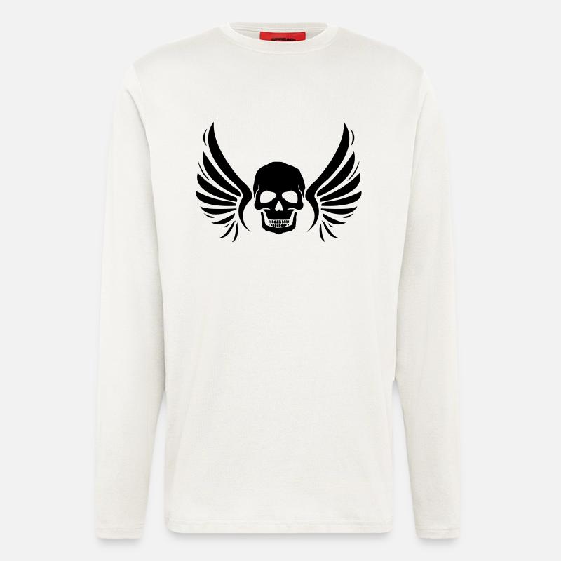 fly_skull_01 - Langarmshirt - made by SPREAD  - OFF WHITE
