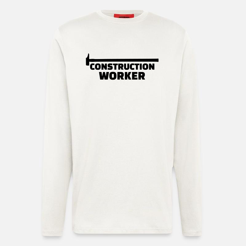 Construction worker - Manches longues bio décontracté fabriqué en UE - OFF WHITE