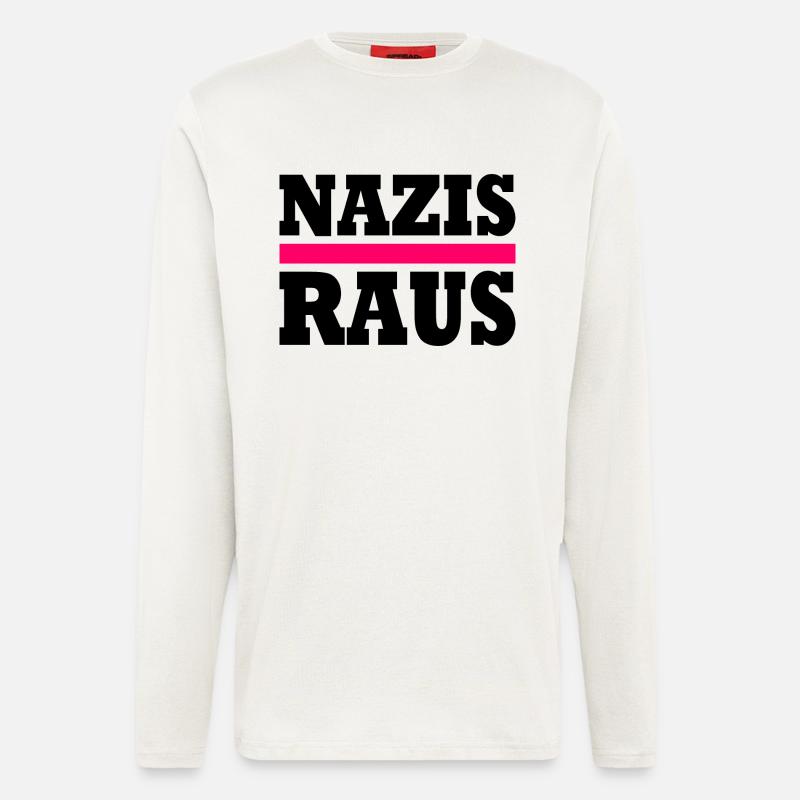 Nazis raus - Langarmshirt - made by SPREAD  - OFF WHITE