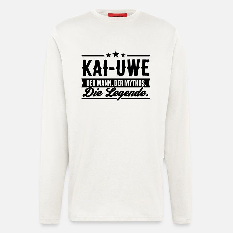 Mann Mythos Legende Kai-Uwe - Langarmshirt - made by SPREAD  - OFF WHITE