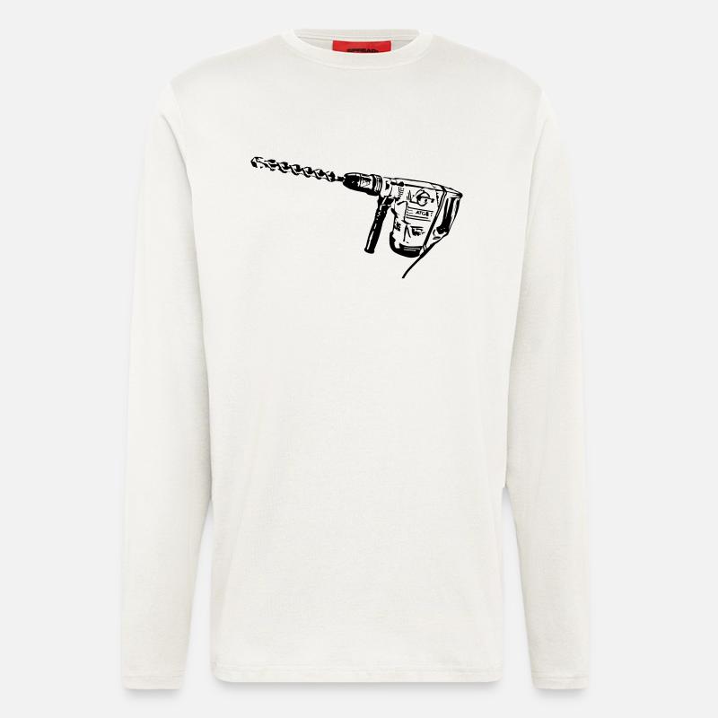 Bohrhammer - Langarmshirt - made by SPREAD  - OFF WHITE