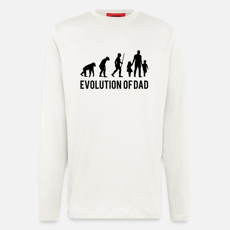 Evolution of Dad - Manches longues bio décontracté fabriqué en UE - OFF WHITE