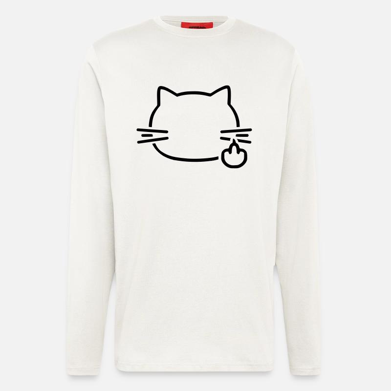 Chat fuck - Manches longues bio décontracté fabriqué en UE - OFF WHITE
