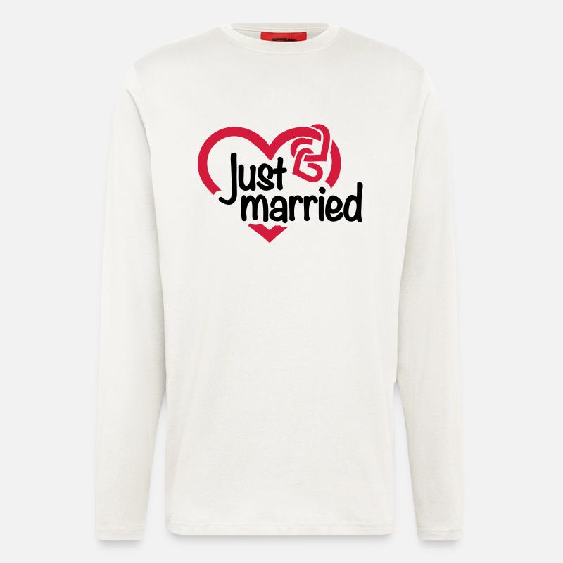 Just married Hochzeit - Langarmshirt - made by SPREAD  - OFF WHITE