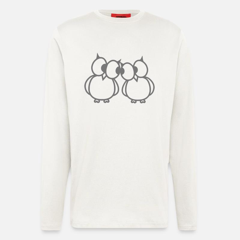 verliebte eulen - Langarmshirt - made by SPREAD  - OFF WHITE