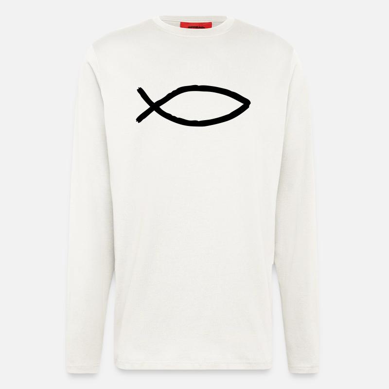 fisch_symbol - Longsleeve - made by SPREAD  - OFF WHITE