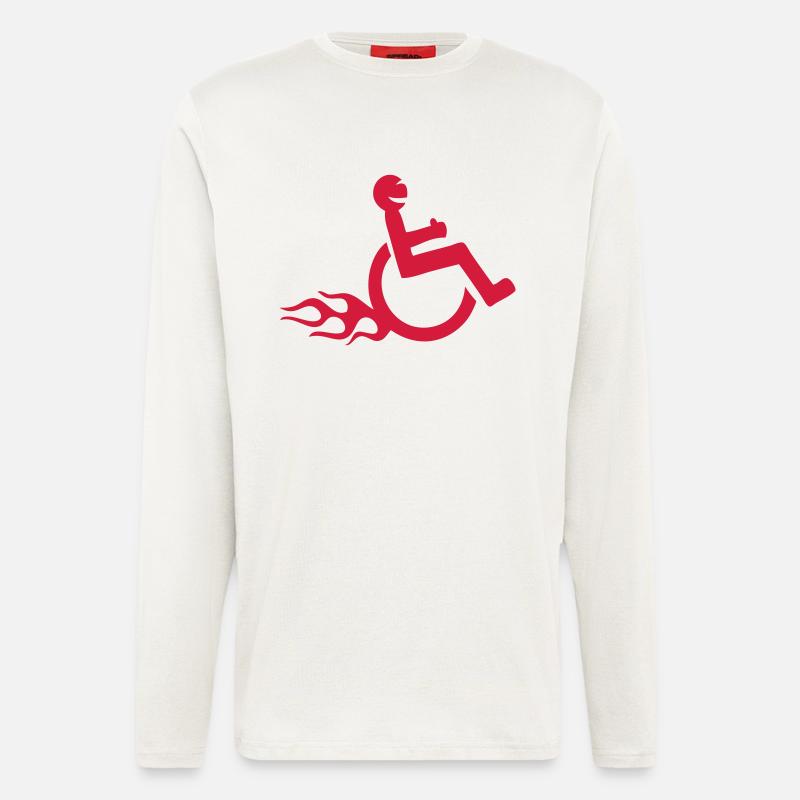 Rollstuhl Spaß im Behindertenrollstuhl - Langarmshirt - made by SPREAD  - OFF WHITE