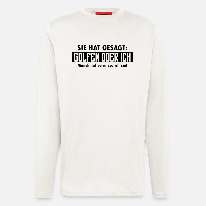 golfen oder ich - Langarmshirt - made by SPREAD  - OFF WHITE