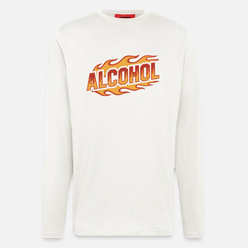 Alkohol - Cool Drinking Logo - Langarmshirt - made by SPREAD  - OFF WHITE