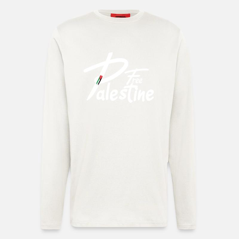 Free palestine text - Langarmshirt - made by SPREAD  - OFF WHITE