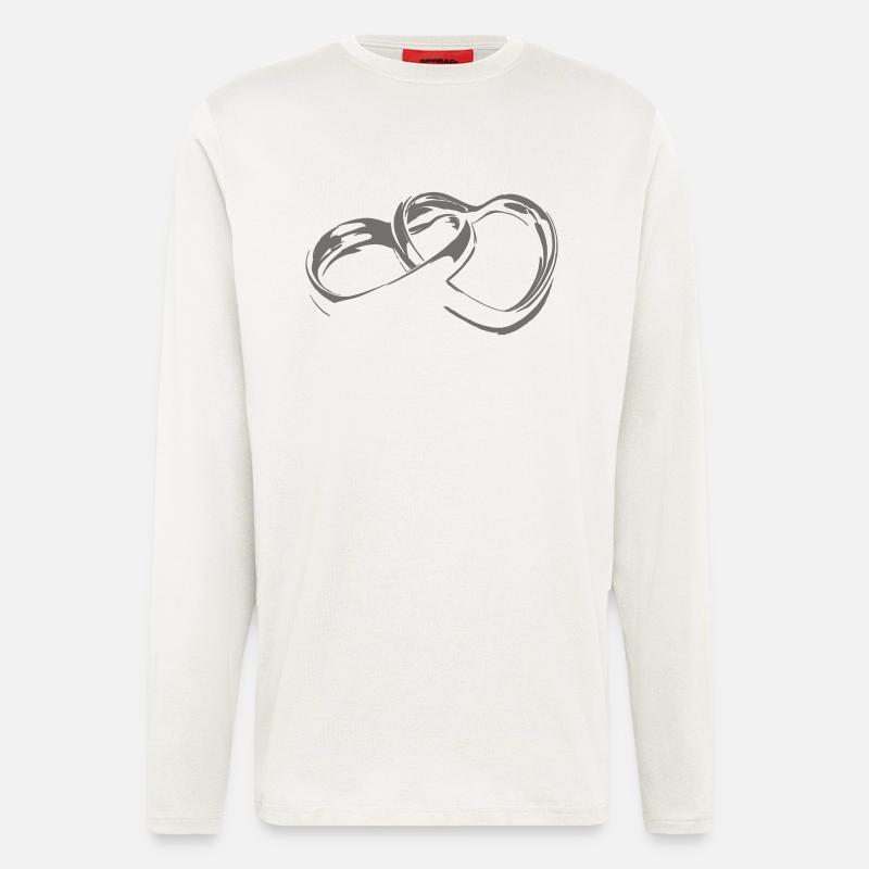 Ringe, Herz - Langarmshirt - made by SPREAD  - OFF WHITE