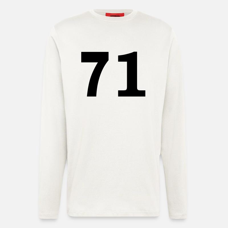 Number - 71 - Seventy One - Langarmshirt - made by SPREAD  - OFF WHITE