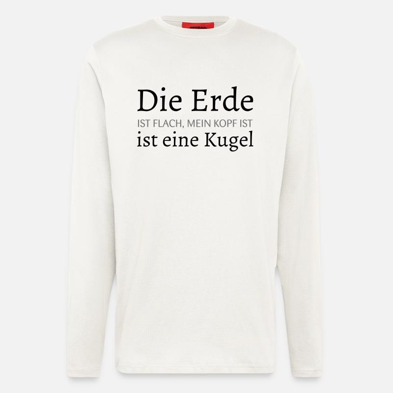 Die Erde ist flach - Langarmshirt - made by SPREAD  - OFF WHITE