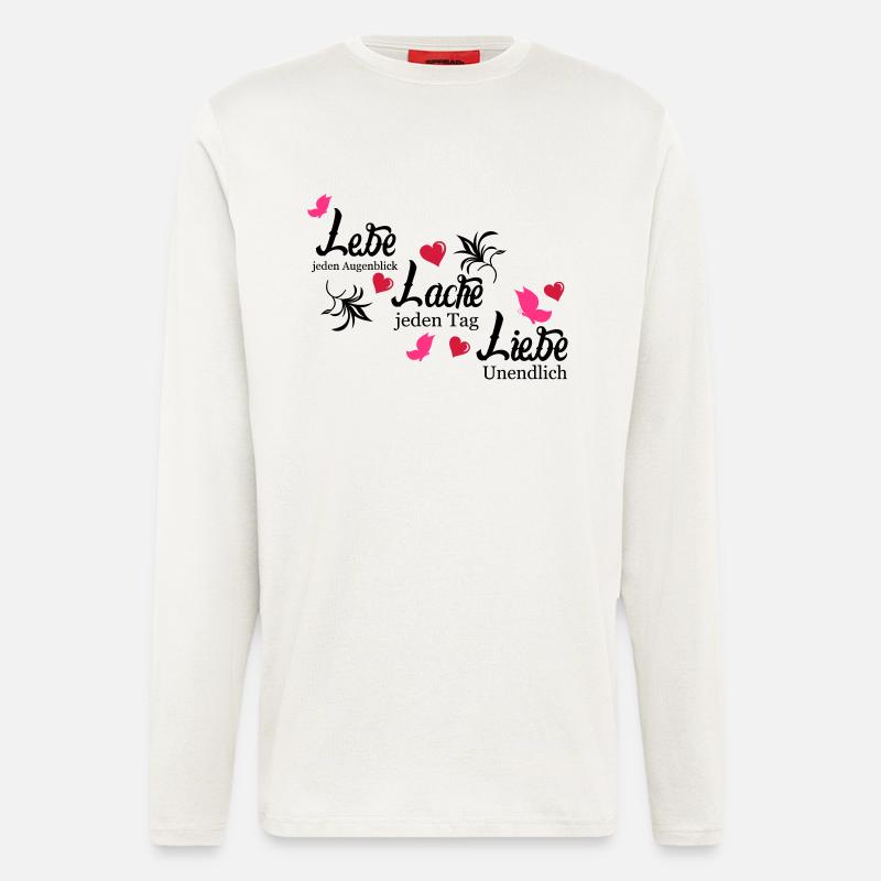 lebe_lache_liebe3 - Langarmshirt - made by SPREAD - OFF WHITE