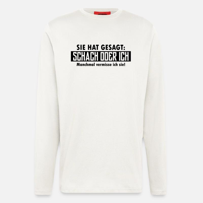 schach oder ich - Langarmshirt - made by SPREAD  - OFF WHITE