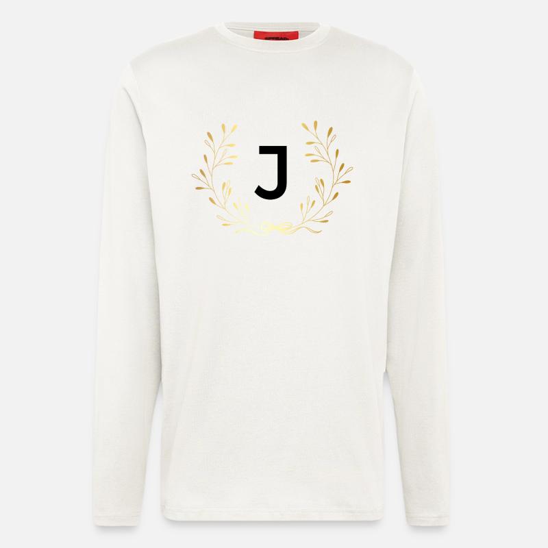 Buchstabe j Goldene Blumenkrone - Langarmshirt - made by SPREAD  - OFF WHITE