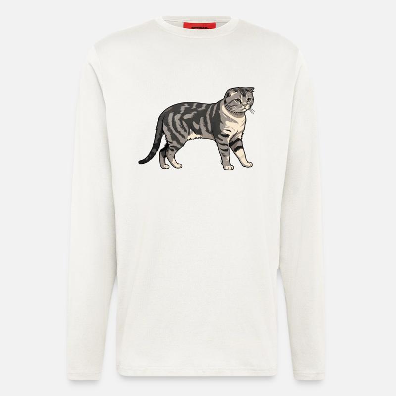 Scottisch Fold - Cat Pet Design - Langarmshirt - made by SPREAD  - OFF WHITE