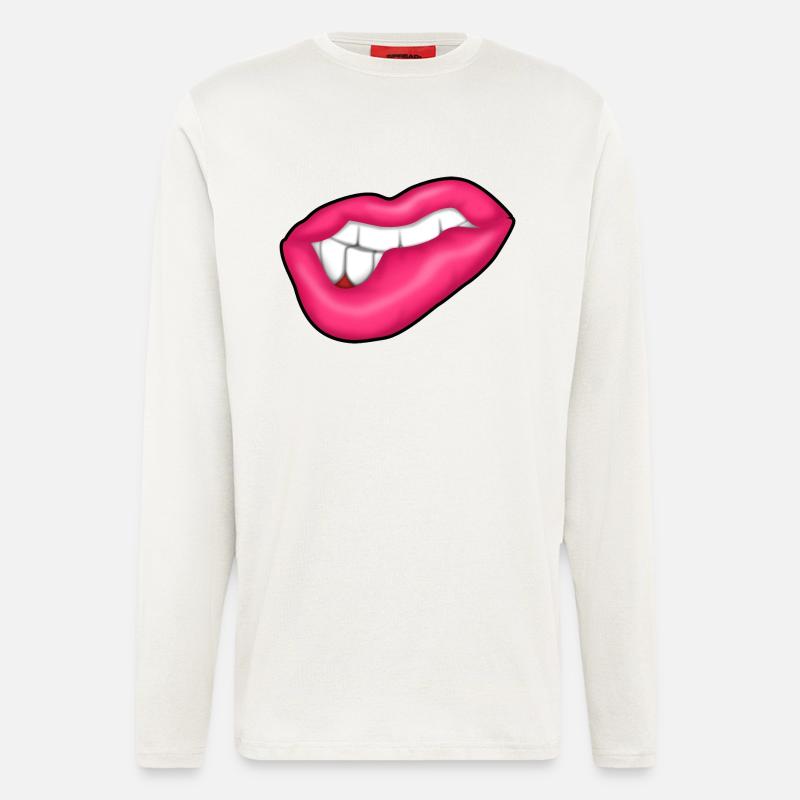Hot Lips - Langarmshirt - made by SPREAD  - OFF WHITE