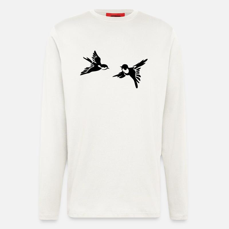 Vögel - Langarmshirt - made by SPREAD  - OFF WHITE