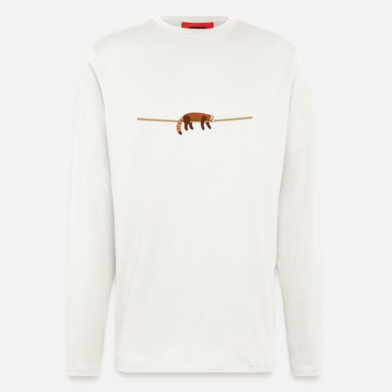 Roter Panda entspannt - Langarmshirt - made by SPREAD  - OFF WHITE