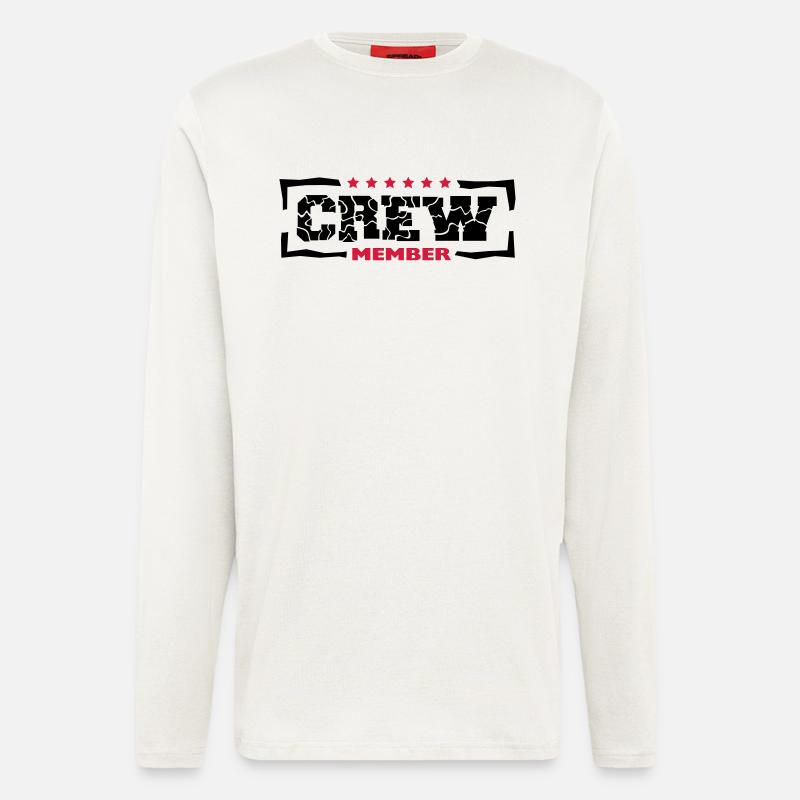 Crew Member Design - Manches longues bio décontracté fabriqué en UE - OFF WHITE
