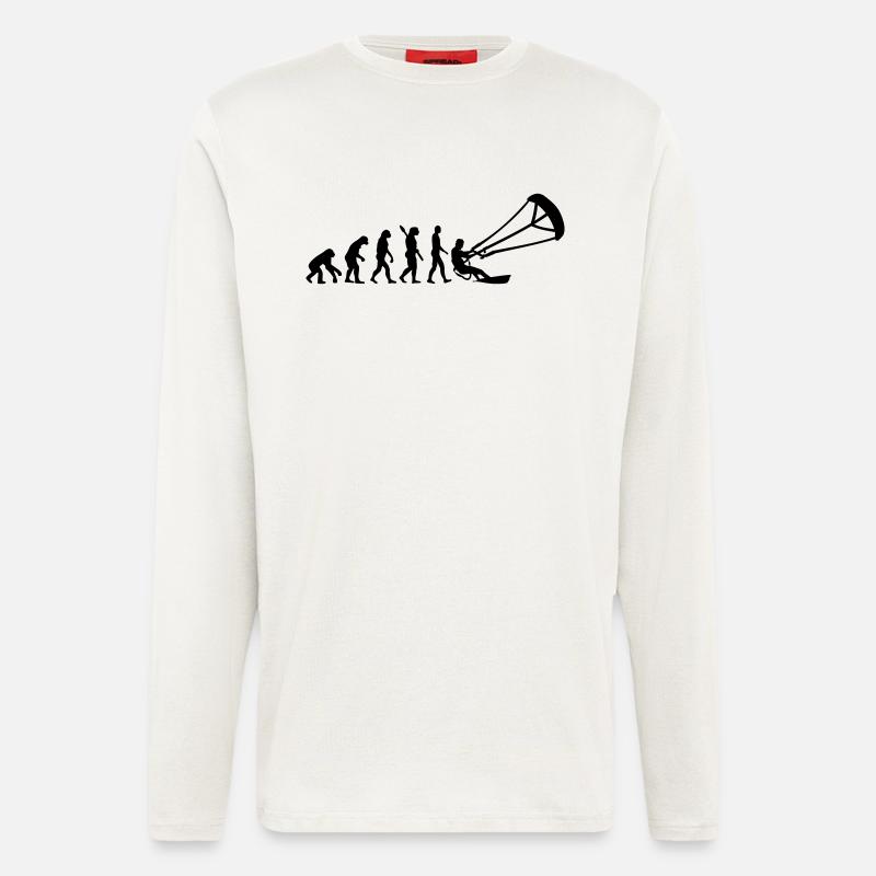 Evolution Kitesurfing - Manches longues bio décontracté fabriqué en UE - OFF WHITE