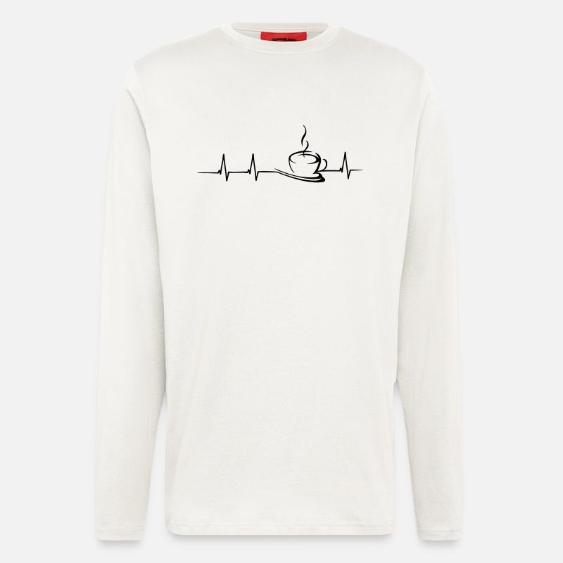 Kaffee Herzschlag - Langarmshirt - made by SPREAD  - OFF WHITE
