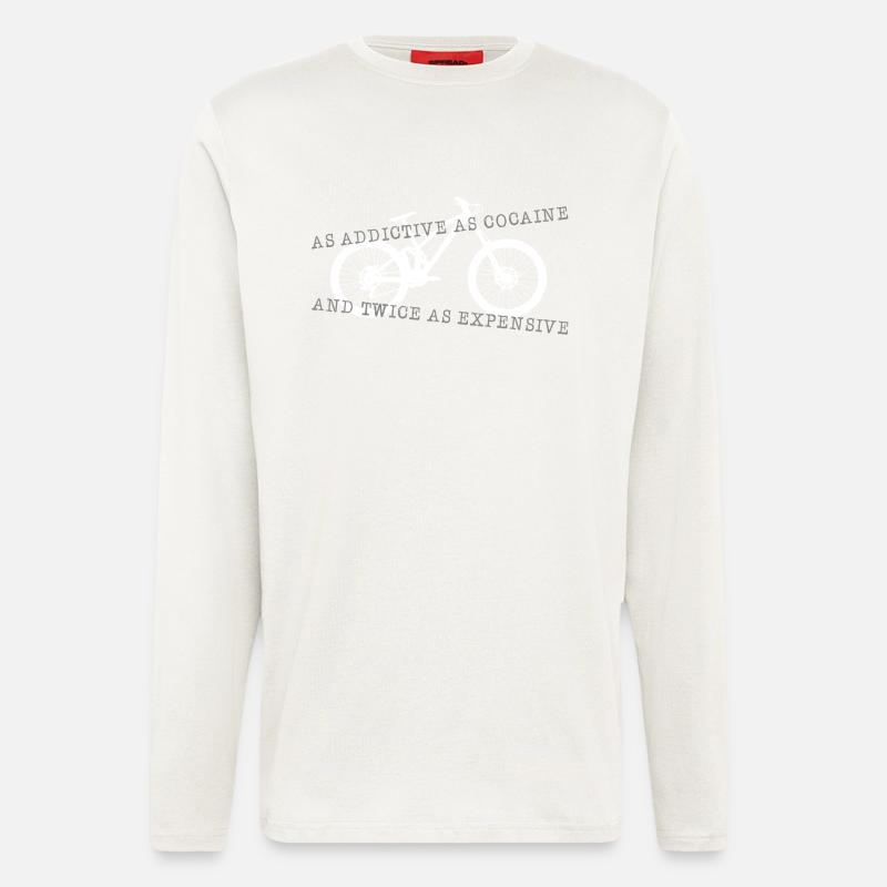 Downhill addictive - Manches longues bio décontracté fabriqué en UE - OFF WHITE