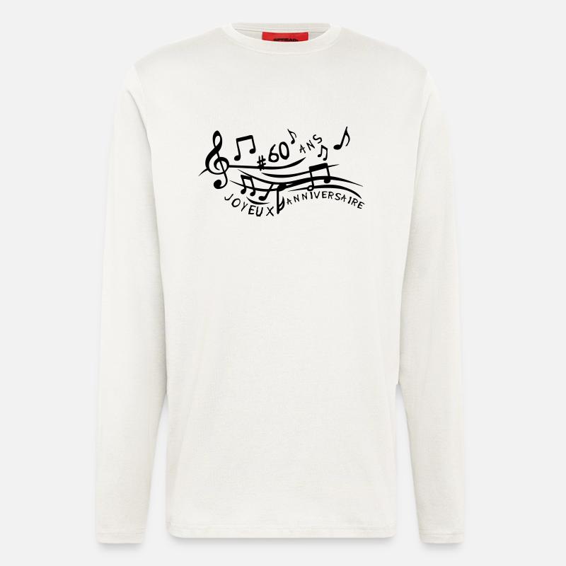 60 Jahre Jubiläum Partitur - Langarmshirt - made by SPREAD - OFF WHITE