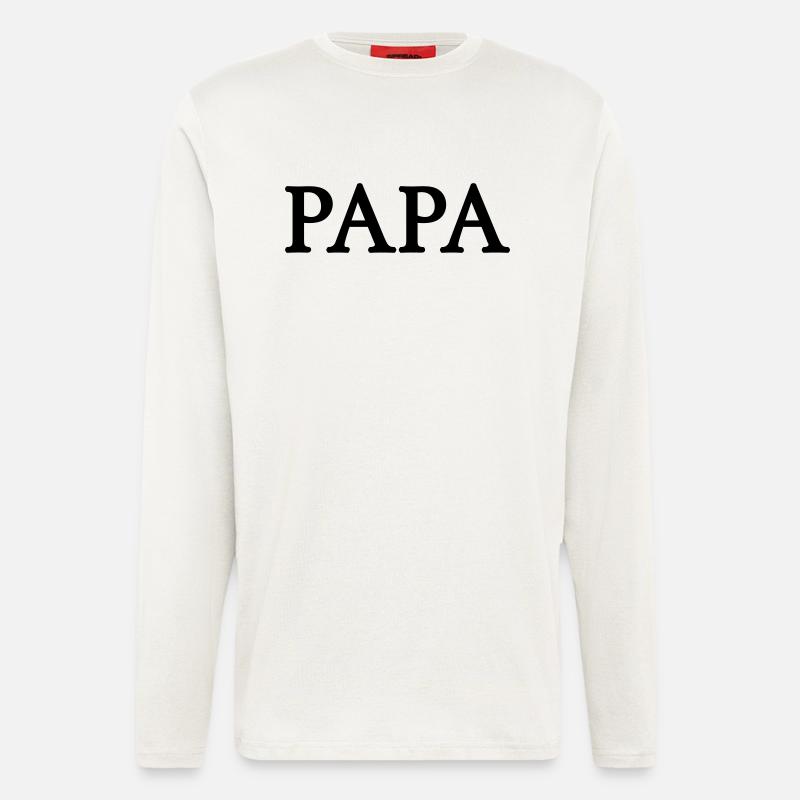 papa (1c) - Manches longues bio décontracté fabriqué en UE - OFF WHITE