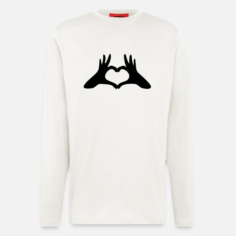 Herz-Hände - Langarmshirt - made by SPREAD  - OFF WHITE
